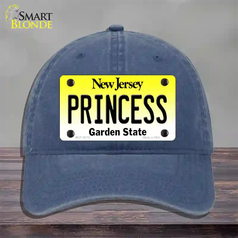 Princess New Jersey Novelty License Plate Hat Unconstructed Cotton / Navy