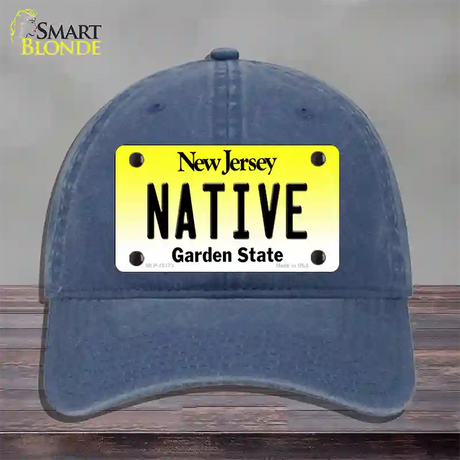 Native New Jersey Novelty License Plate Hat Unconstructed Cotton / Navy