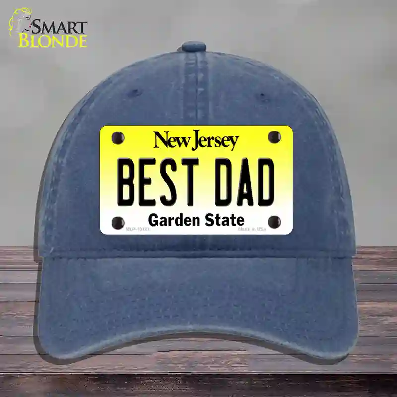 Best Dad New Jersey Novelty License Plate Hat Unconstructed Cotton / Navy