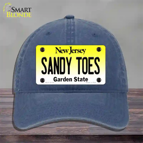 Sandy Toes New Jersey Novelty License Plate Hat Unconstructed Cotton / Navy