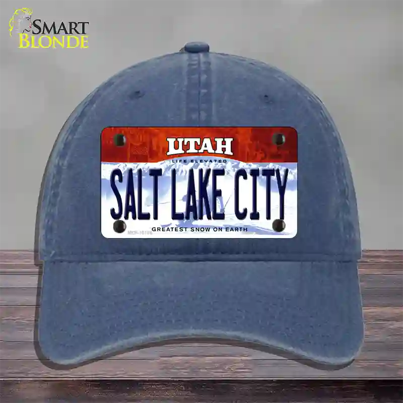 Salt Lake City Utah Novelty License Plate Hat Unconstructed Cotton / Navy