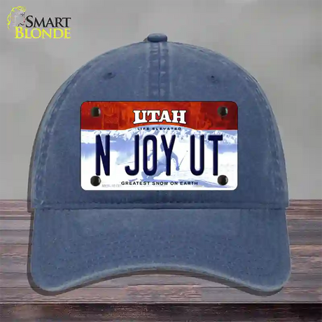 N Joy UT Utah Novelty License Plate Hat Unconstructed Cotton / Navy