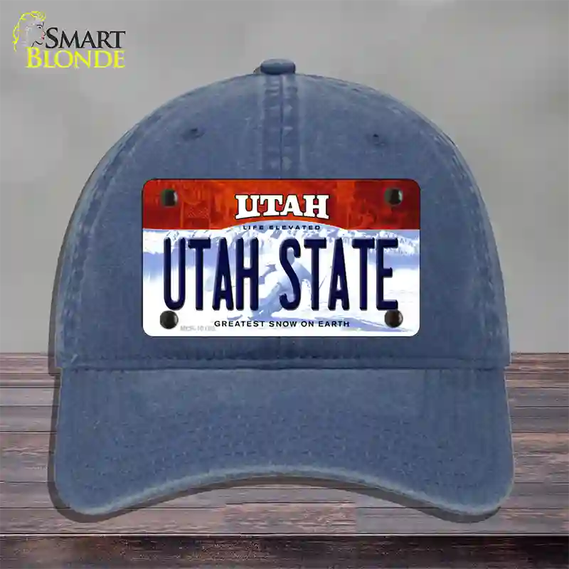 Utah State Utah Novelty License Plate Hat Unconstructed Cotton / Navy