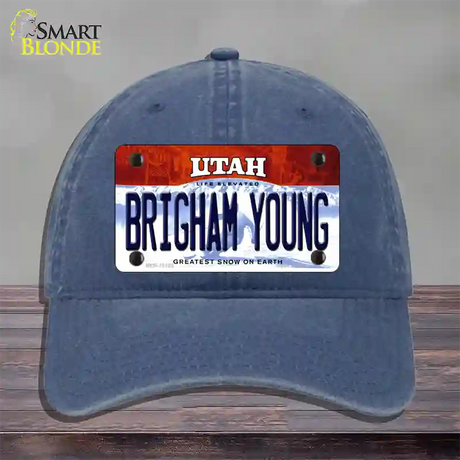 Brigham Young Utah Novelty License Plate Hat Unconstructed Cotton / Navy