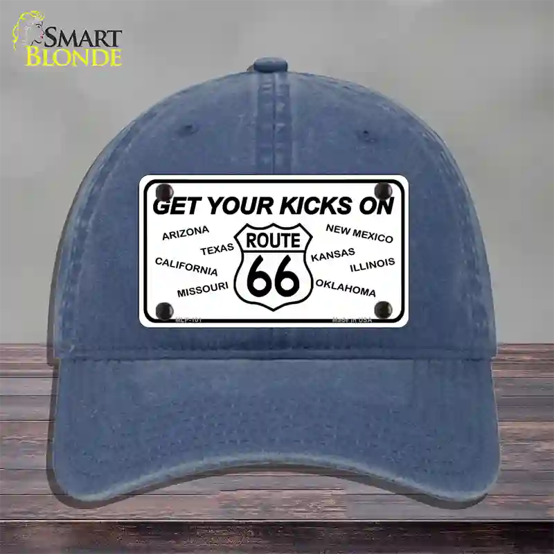 Get Your Kicks On 66 Novelty License Plate Hat Unconstructed Cotton / Navy