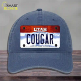 Cougar Utah Novelty License Plate Hat Unconstructed Cotton / Navy