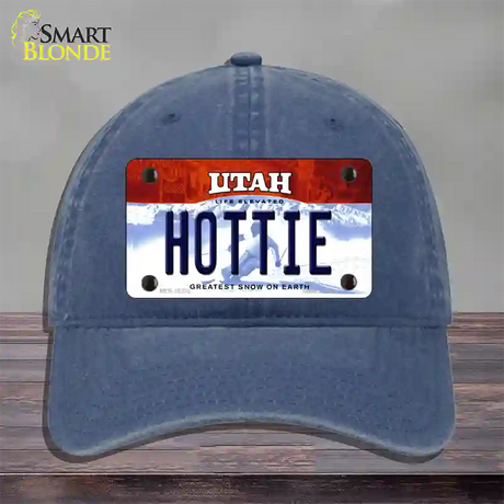 Hottie Utah Novelty License Plate Hat Unconstructed Cotton / Navy