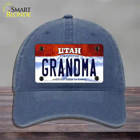 Grandma Utah Novelty License Plate Hat Unconstructed Cotton / Navy