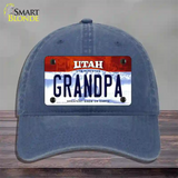 Grandpa Utah Novelty License Plate Hat Unconstructed Cotton / Navy