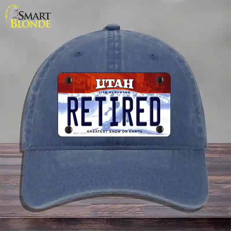 Retired Utah Novelty License Plate Hat Unconstructed Cotton / Navy