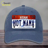 Hot Mama Utah Novelty License Plate Hat Unconstructed Cotton / Navy