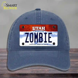 Zombie Utah Novelty License Plate Hat Unconstructed Cotton / Navy