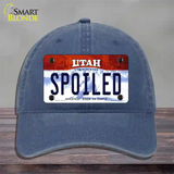 Spoiled Utah Novelty License Plate Hat Unconstructed Cotton / Navy