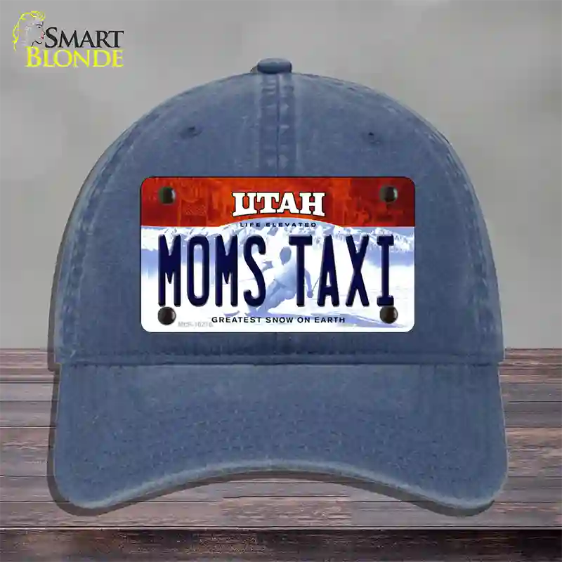 Moms Taxi Utah Novelty License Plate Hat Unconstructed Cotton / Navy