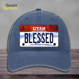 Blessed Utah Novelty License Plate Hat Unconstructed Cotton / Navy