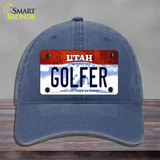 Golfer Utah Novelty License Plate Hat Unconstructed Cotton / Navy