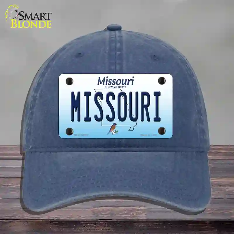 Missouri Show Me State Novelty License Plate Hat Unconstructed Cotton / Navy