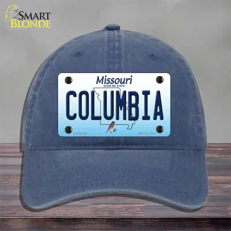 Columbia Missouri Novelty License Plate Hat Unconstructed Cotton / Navy