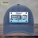 Jefferson City Missouri Novelty License Plate Hat Unconstructed Cotton / Navy