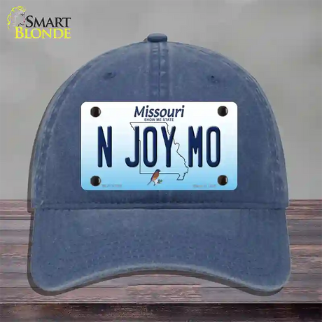 N Joy MO Missouri Novelty License Plate Hat Unconstructed Cotton / Navy