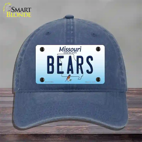 Bears Missouri Novelty License Plate Hat Unconstructed Cotton / Navy