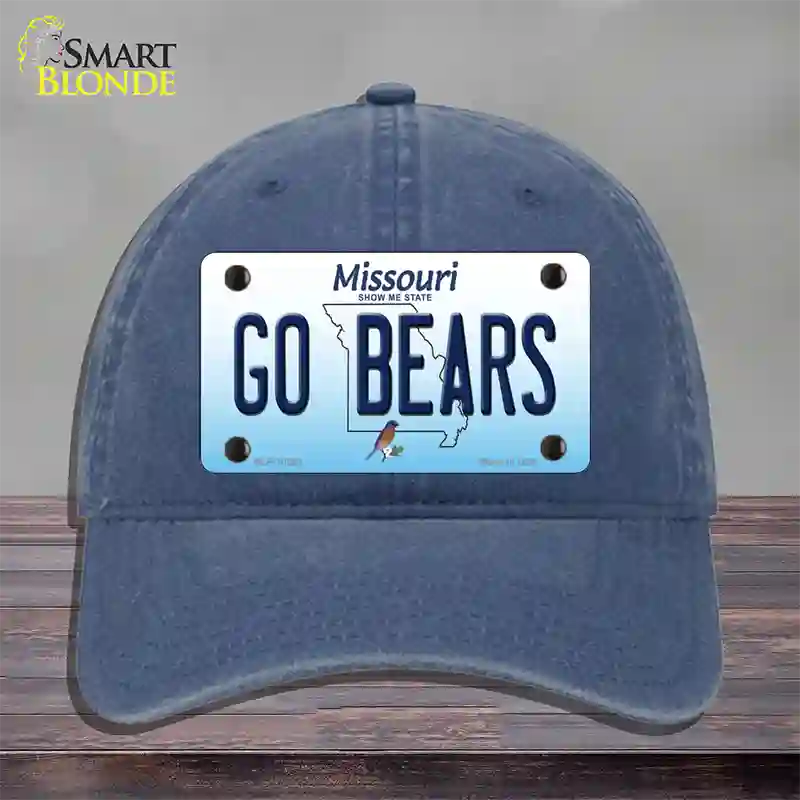 Go Bears Missouri Novelty License Plate Hat Unconstructed Cotton / Navy