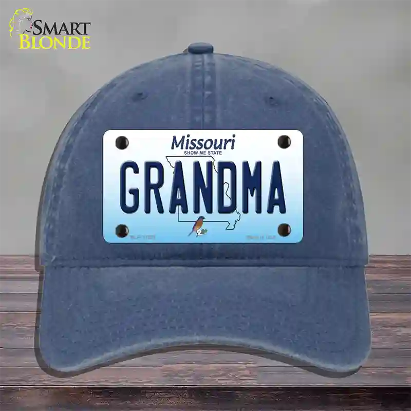 Grandma Missouri Novelty License Plate Hat Unconstructed Cotton / Navy