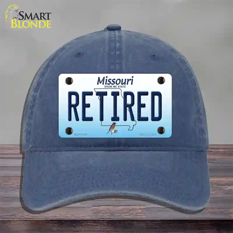 Retired Missouri Novelty License Plate Hat Unconstructed Cotton / Navy