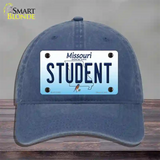 Student Missouri Novelty License Plate Hat Unconstructed Cotton / Navy