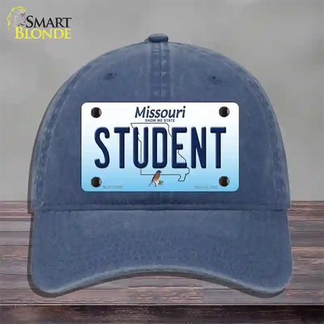 Student Missouri Novelty License Plate Hat Unconstructed Cotton / Navy