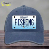 Fishing Missouri Novelty License Plate Hat Unconstructed Cotton / Navy