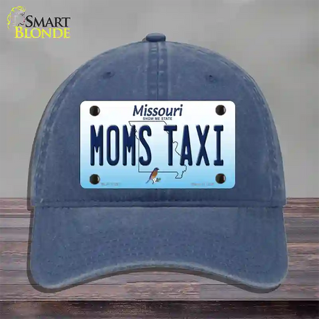 Moms Taxi Missouri Novelty License Plate Hat Unconstructed Cotton / Navy