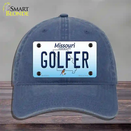 Golfer Missouri Novelty License Plate Hat Unconstructed Cotton / Navy