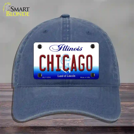 Chicago Illinois Novelty License Plate Hat Unconstructed Cotton / Navy