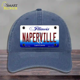 Naperville Illinois Novelty License Plate Hat Unconstructed Cotton / Navy