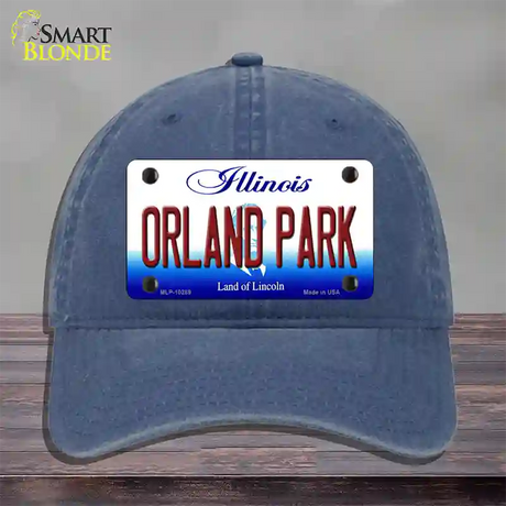 Orland Park Illinois Novelty License Plate Hat Unconstructed Cotton / Navy