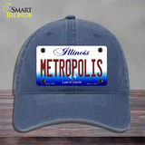 Metropolis Illinois Novelty License Plate Hat Unconstructed Cotton / Navy