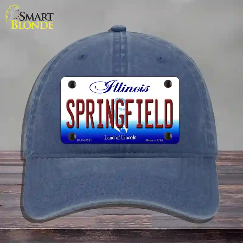 Springfield Illinois Novelty License Plate Hat Unconstructed Cotton / Navy