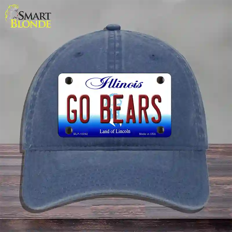 Go Bears Illinois Novelty License Plate Hat Unconstructed Cotton / Navy