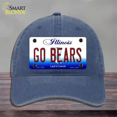 Go Bears Illinois Novelty License Plate Hat Unconstructed Cotton / Navy