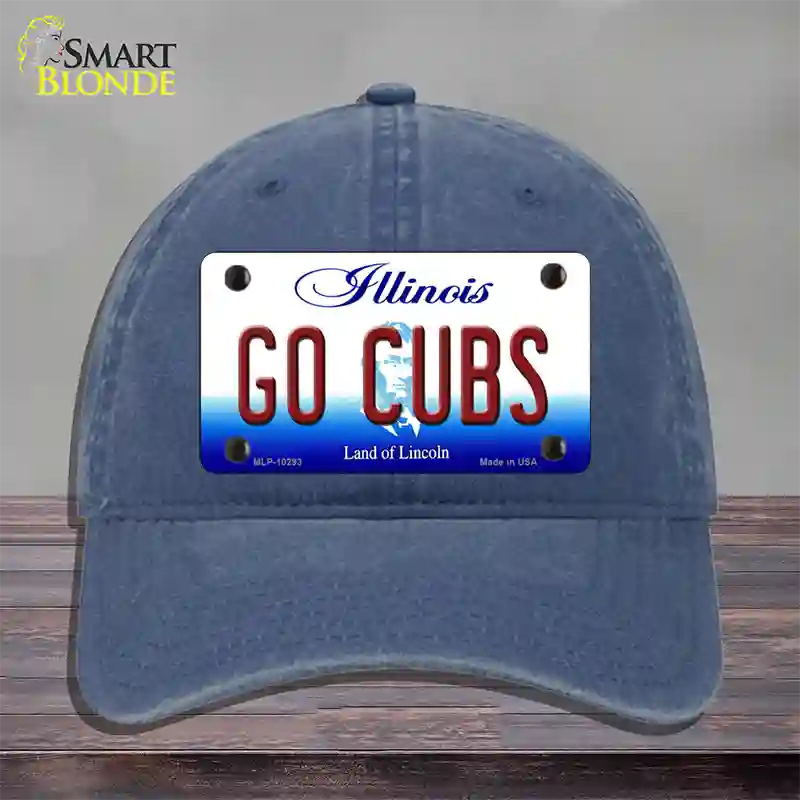 Go Cubs Illinois Novelty License Plate Hat Unconstructed Cotton / Navy