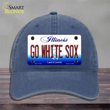 Go White Sox Illinois Novelty License Plate Hat Unconstructed Cotton / Navy