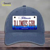 Illinois Girl Illinois Novelty License Plate Hat Unconstructed Cotton / Navy