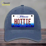 Hottie Illinois Novelty License Plate Hat Unconstructed Cotton / Navy