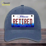 Retired Illinois Novelty License Plate Hat Unconstructed Cotton / Navy