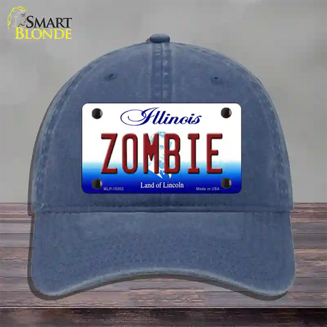 Zombie Illinois Novelty License Plate Hat Unconstructed Cotton / Navy