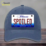 Spoiled Illinois Novelty License Plate Hat Unconstructed Cotton / Navy