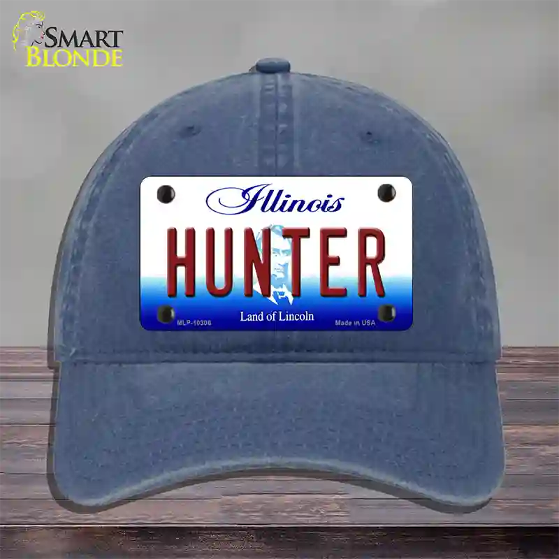 Hunter Illinois Novelty License Plate Hat Unconstructed Cotton / Navy