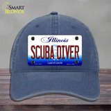 Scuba Diver Illinois Novelty License Plate Hat Unconstructed Cotton / Navy