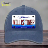 Willis Tower Illinois Novelty License Plate Hat Unconstructed Cotton / Navy